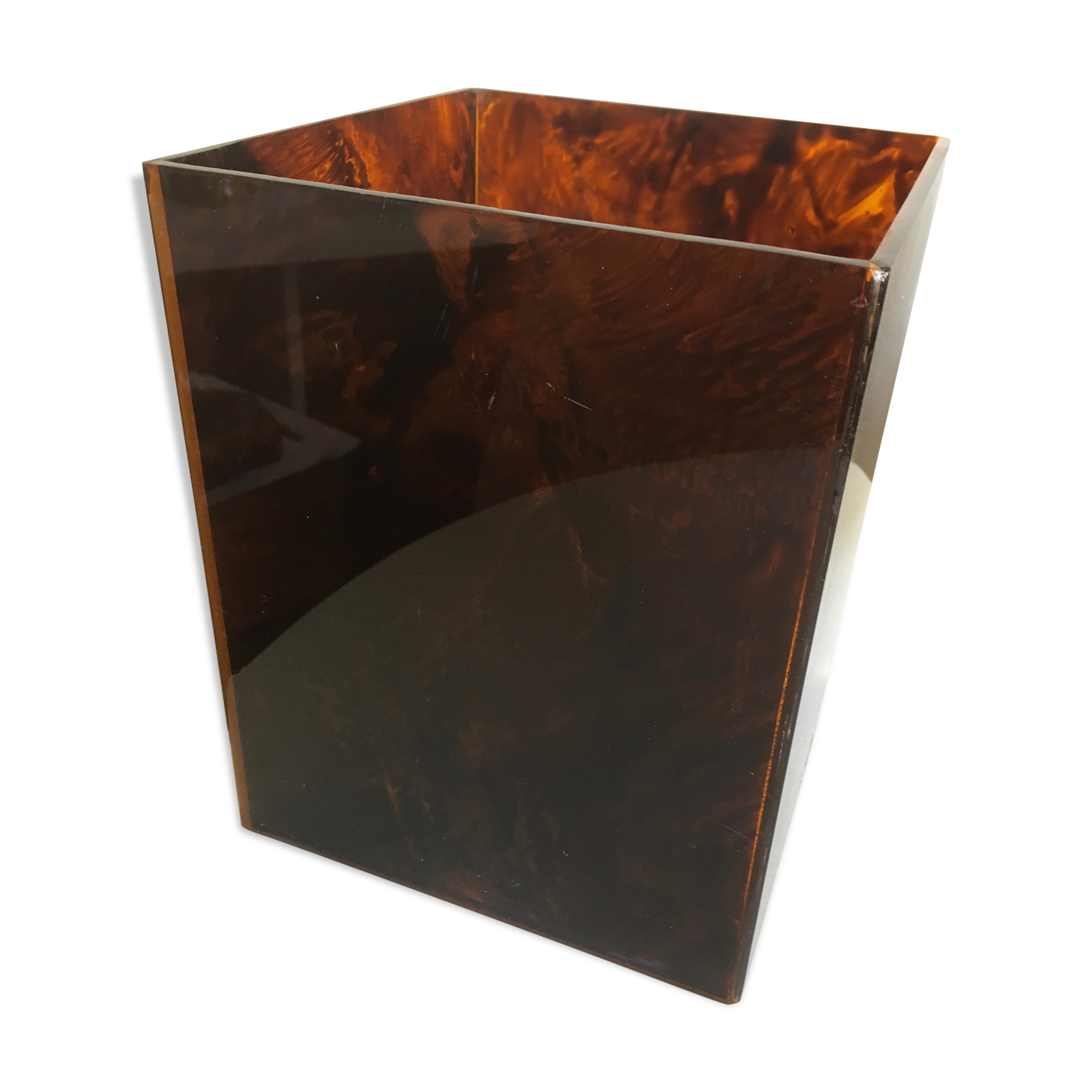 1970 Pompidou era lucite paper basket