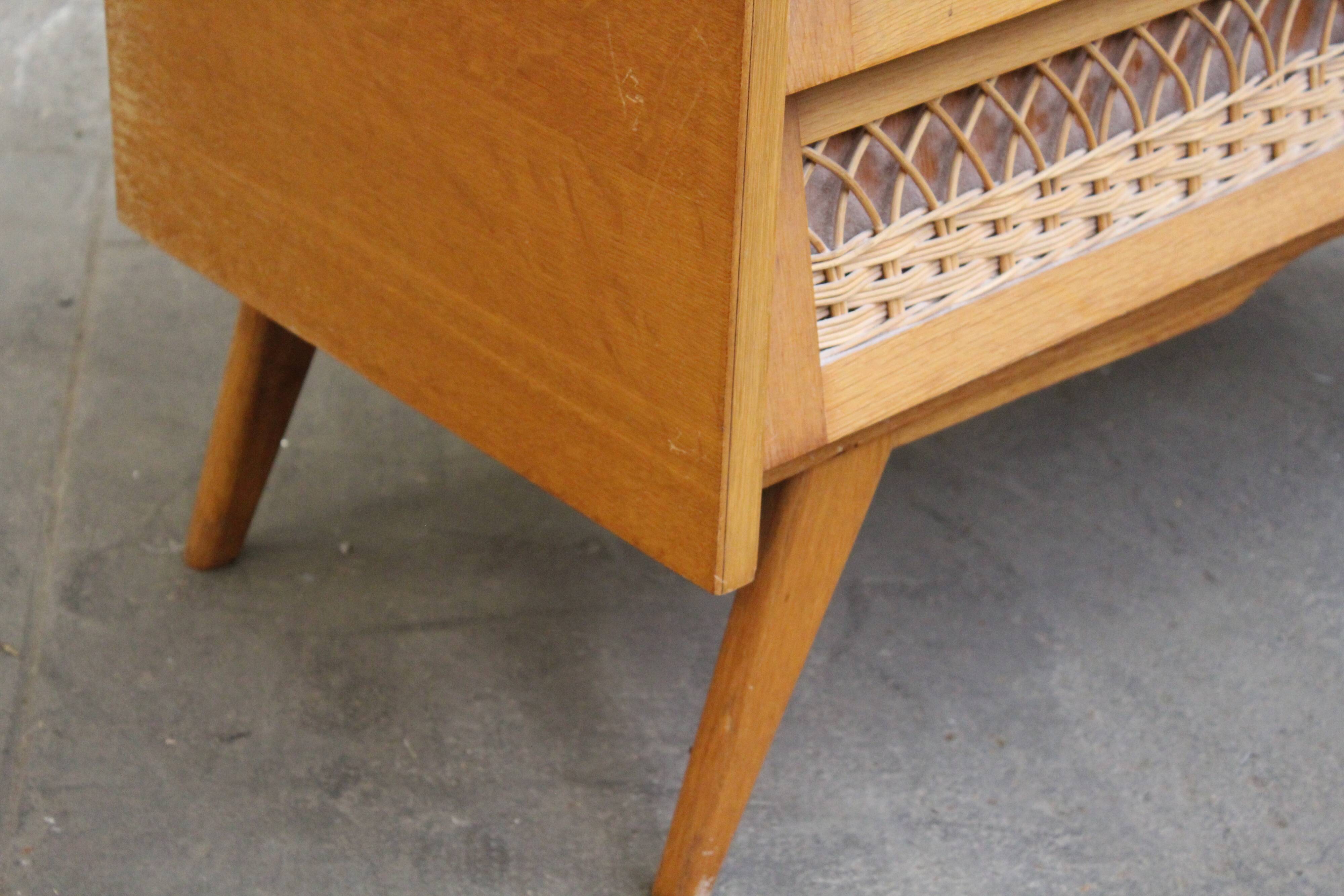 Vintage rattan dresser