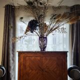 High sideboard in rosewood and marble slab, Louis XVI style, French