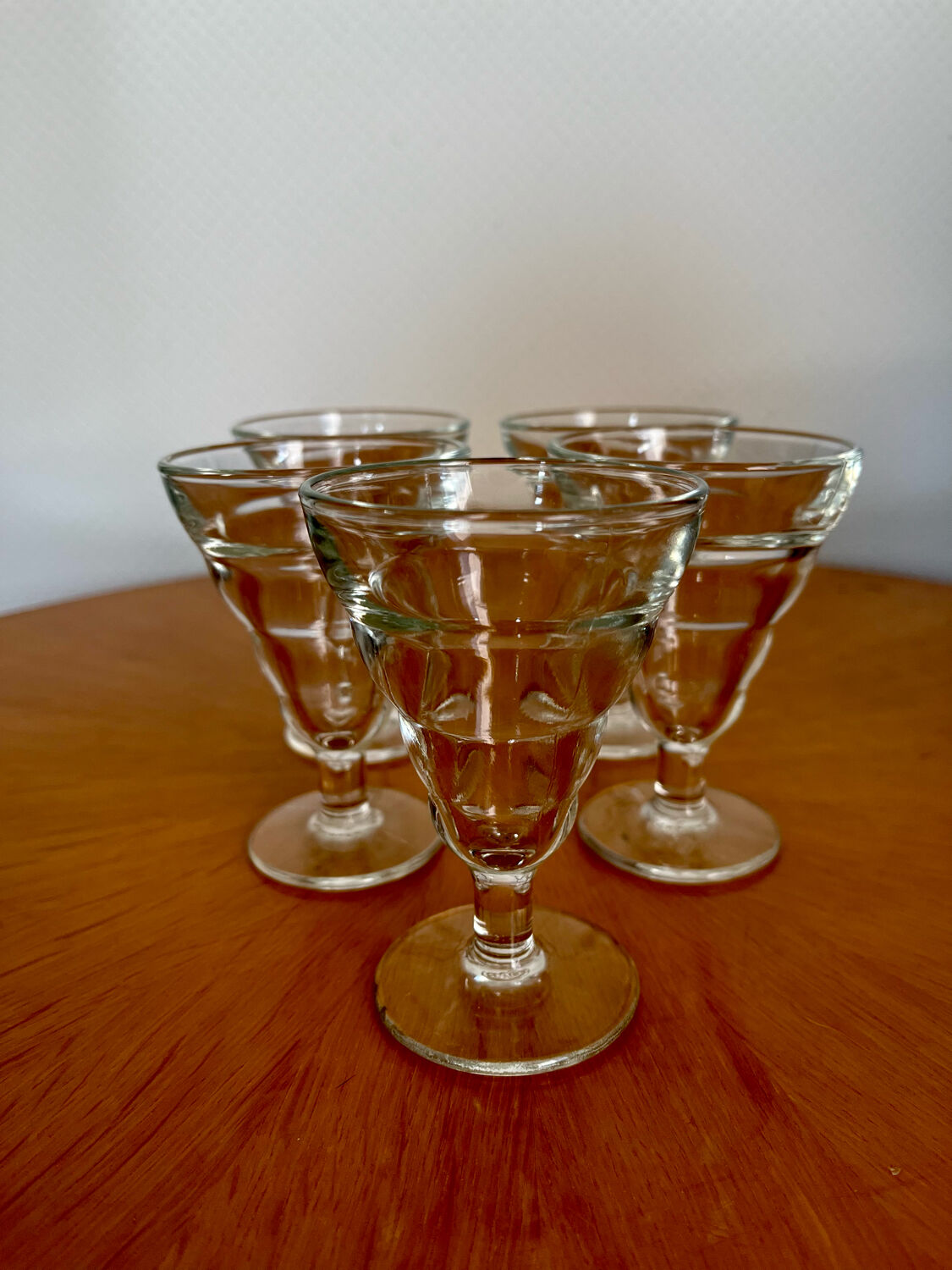 Verres à pieds à bistrot Duralex vintage