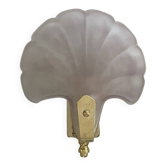 Vintage polished glass shell wall light