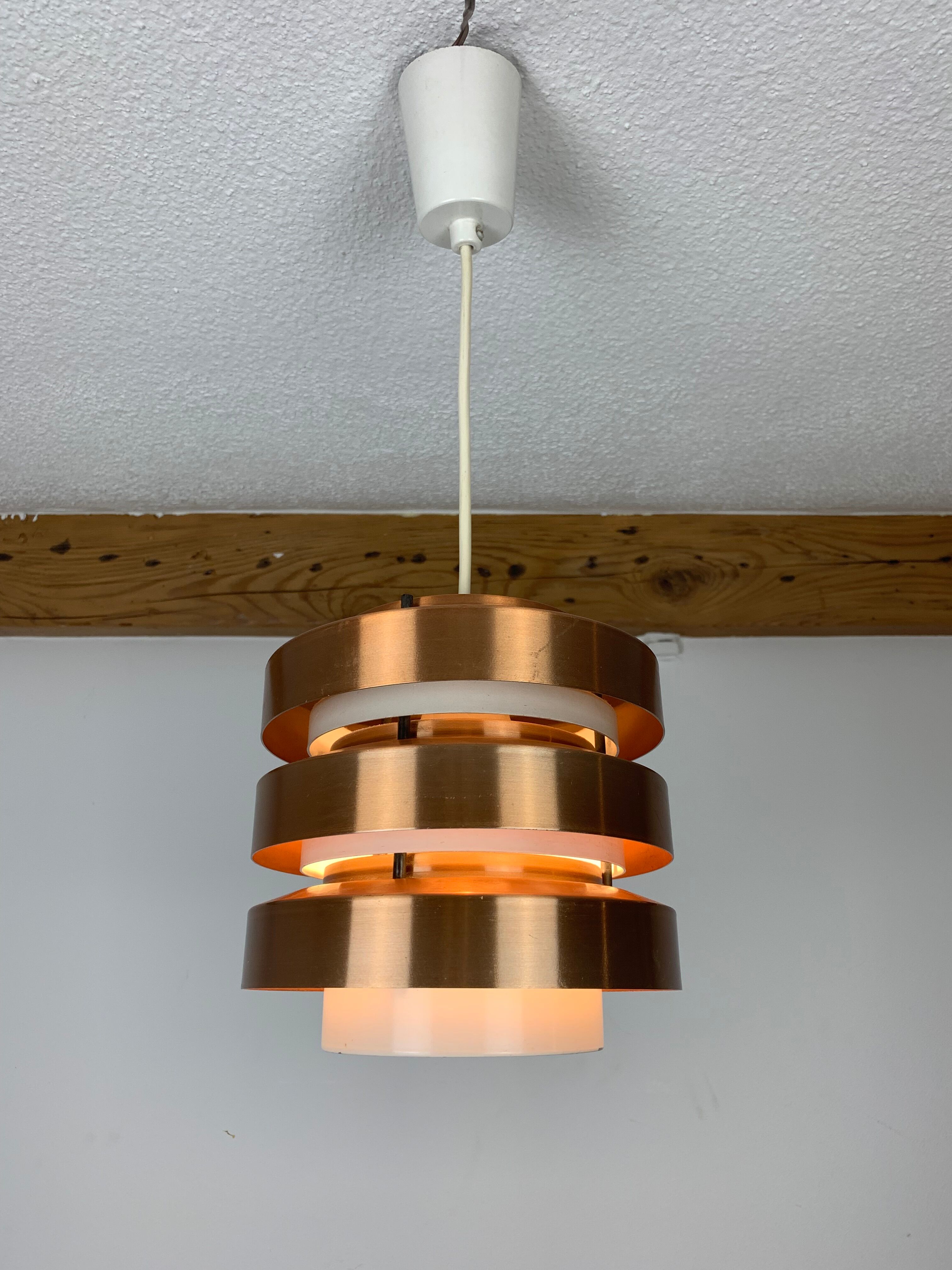 Scandinavian copper pendant lamp by MetallDrucker 60s