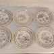 Series of 6 earthenware dessert plates by GIEN models Fables by Lafontaine