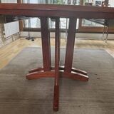 Table ovale à rallonge en bois bubinga verni triconfort avec ses 6 chaises
