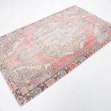 4x7 Pale Red & Beige Rustic Vintage Rug, 129x217Cm