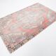 Tapis rustique vintage rouge pâle et beige 4x7, 129x217 cm