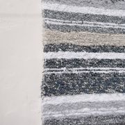 Handwoven recycled cotton rug - Grey and white