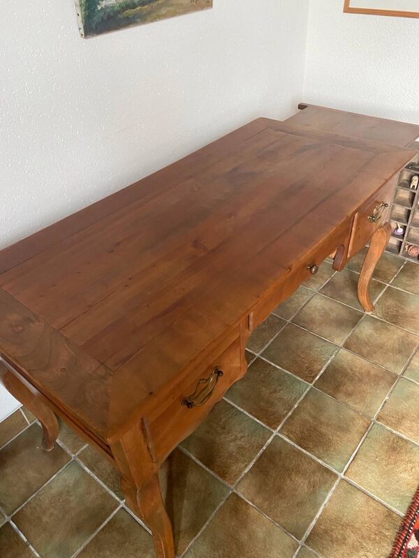 Bureau plat en merisier style Louis XVI