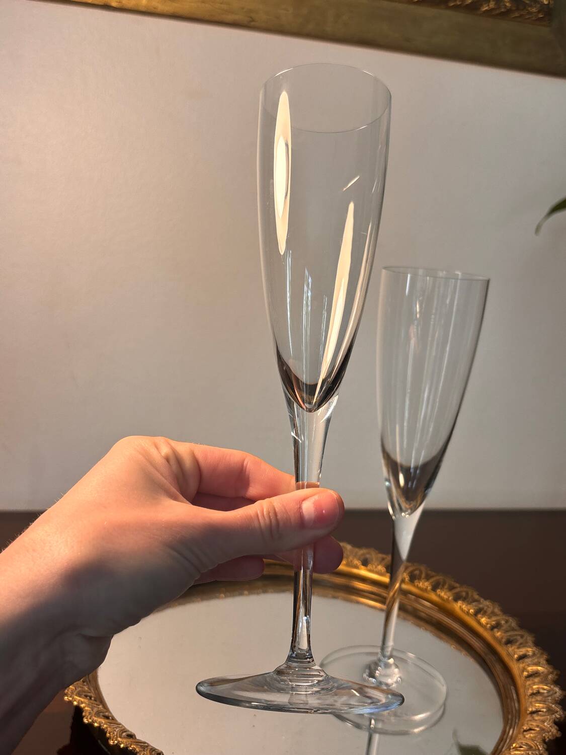 2 Baccarat champagne flutes