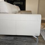 Roche Bobois grey leather 3-seater sofa