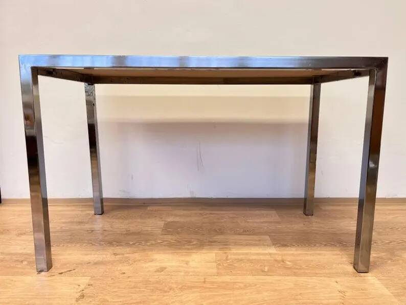 Design Wenge wood and chrome Dining/Office Table by Ladislav Vrátník, 1970s