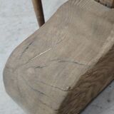 Large 19th century elm monastery table with solid top