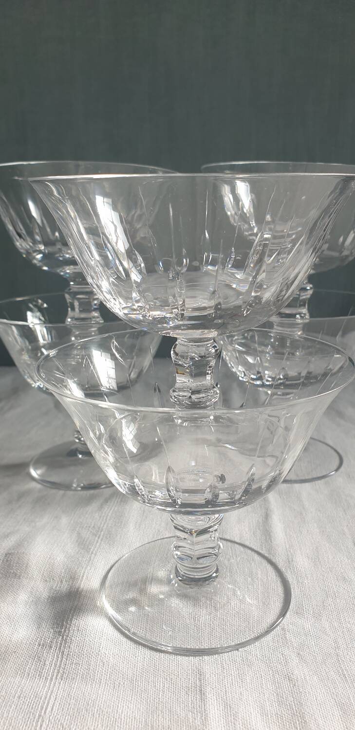 6 coupes à Champagne en cristal