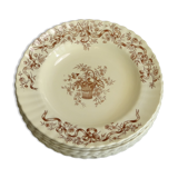 6 hollow earthenware plates Terre de fer, model Ribbons from Longchamp