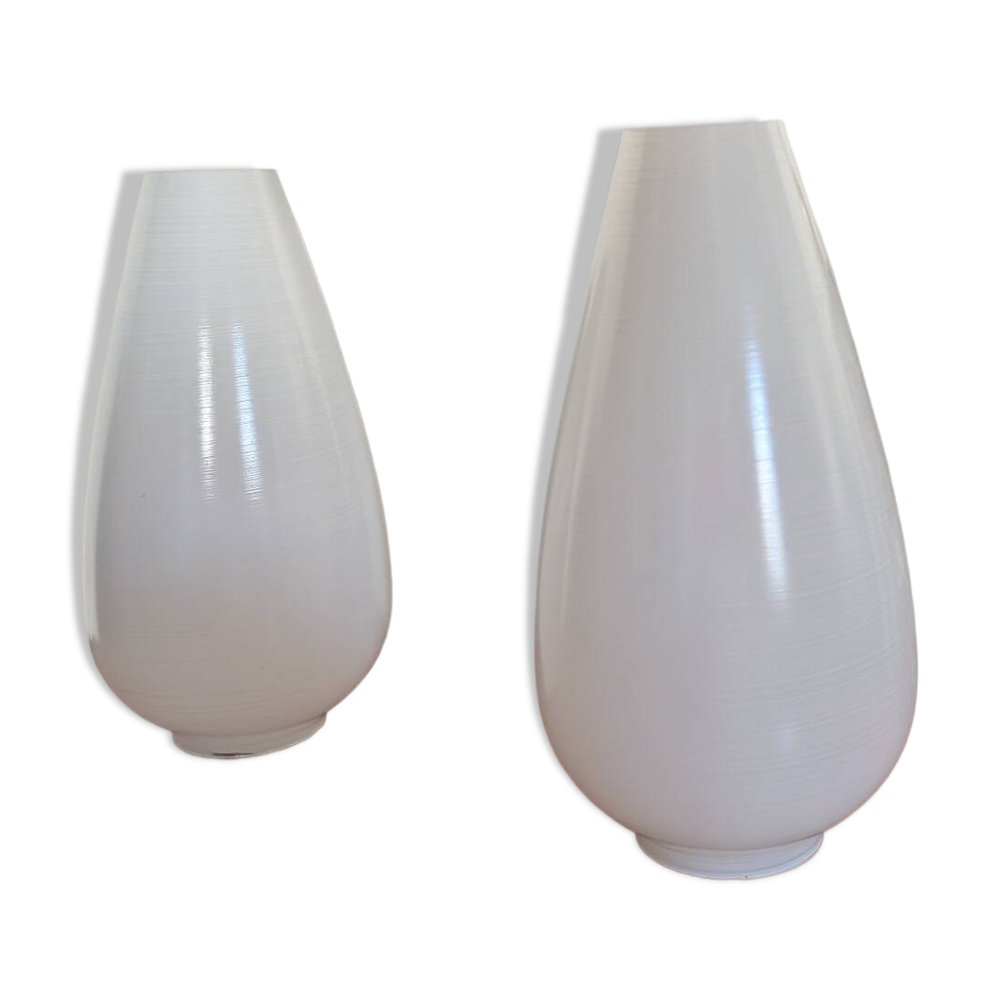 Pair of opaline glass tulip lamps, 1960s-70s