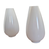 Pair of opaline glass tulip lamps, 1960s-70s