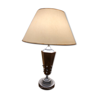 Lampe bois et métal années 40