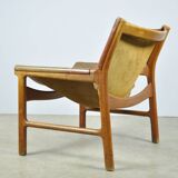 A/S MIKAEL LAURSEN / vintage leather easychair / Illum Wikkelsø / Denmark 1960s