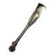 Pince à sucre en argent, décor perlé, feuillage et clochette