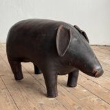 Leather Pig Footstool Ottoman by Dimitri Omersa, UK 1960s