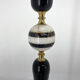 Brass, onyx & ebonized wood floor lamp, italy 1950