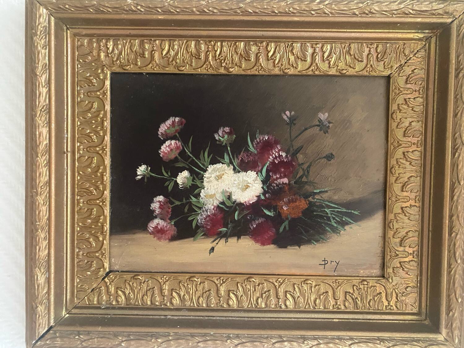 Oil on wooden panel framed, signed old