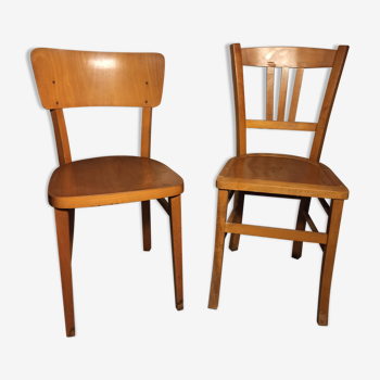 2 wooden bistro chairs Thonet