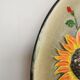Vintage Hand-Painted Floral Clay Wall Plate - 1970s Yugoslavia