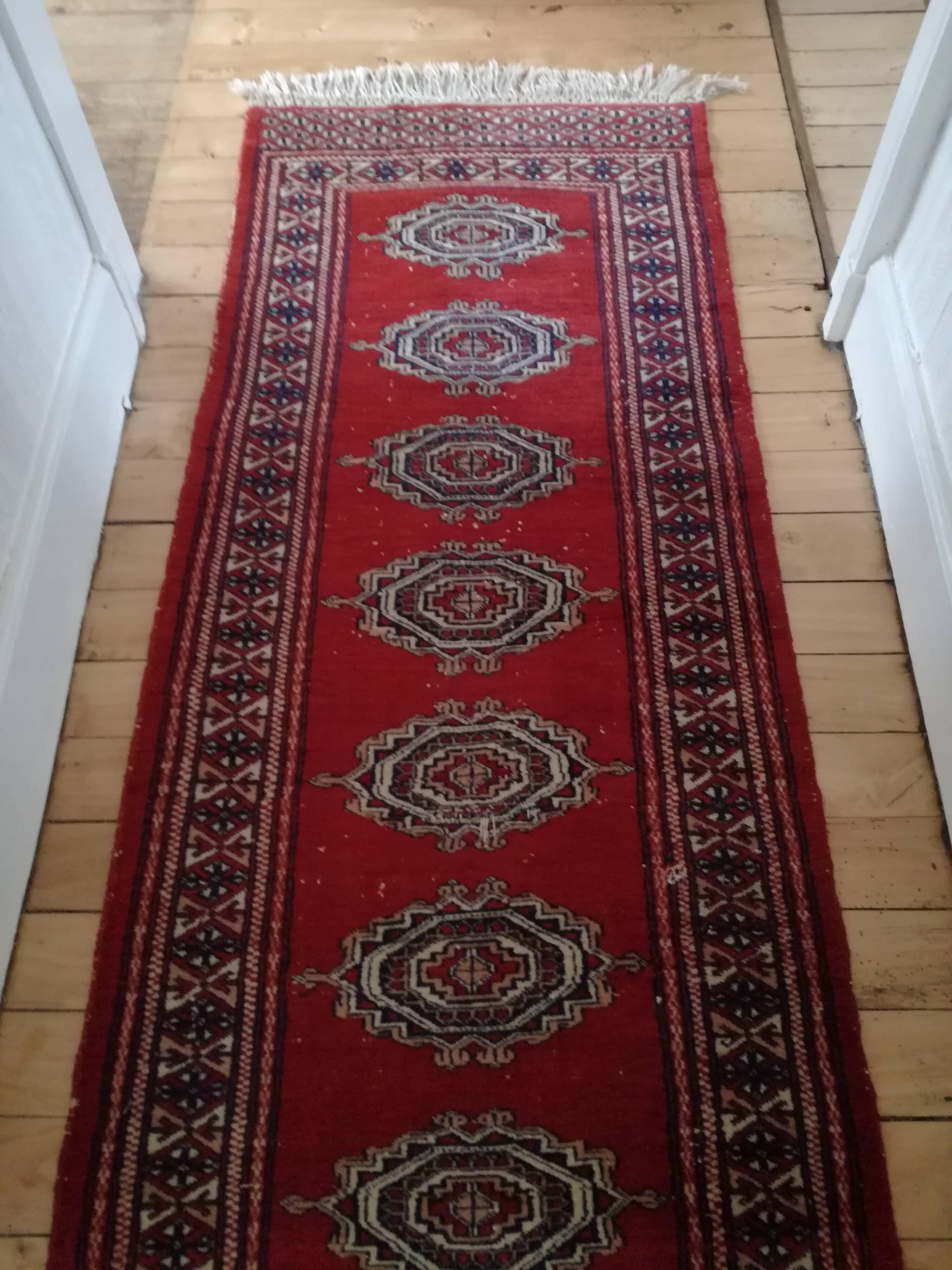 Afghan carpet knotted hand at the end of the 19th century 72x176cm