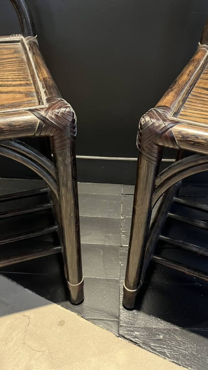 Pair of rattan bedside tables or end tables