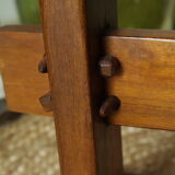 Country stool in ancient solid oak