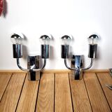 Pair of 1970 chrome wall lamps