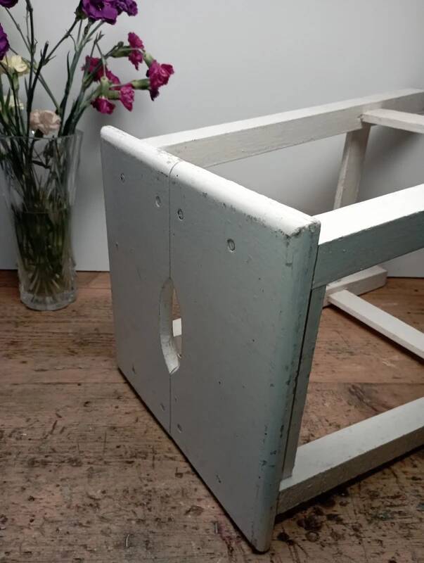 Vintage white wooden stool