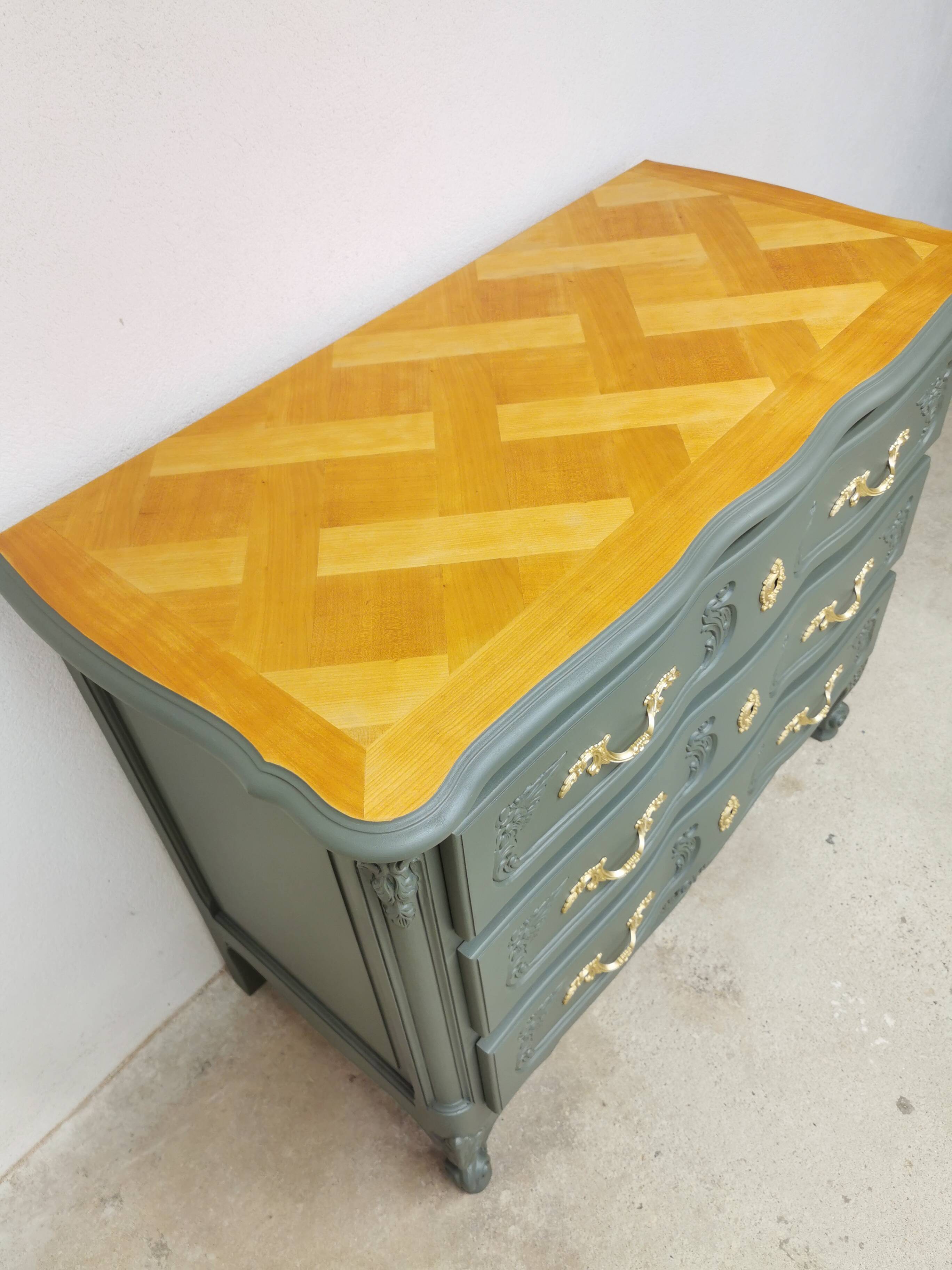 Vintage cherry wood commode refurbished