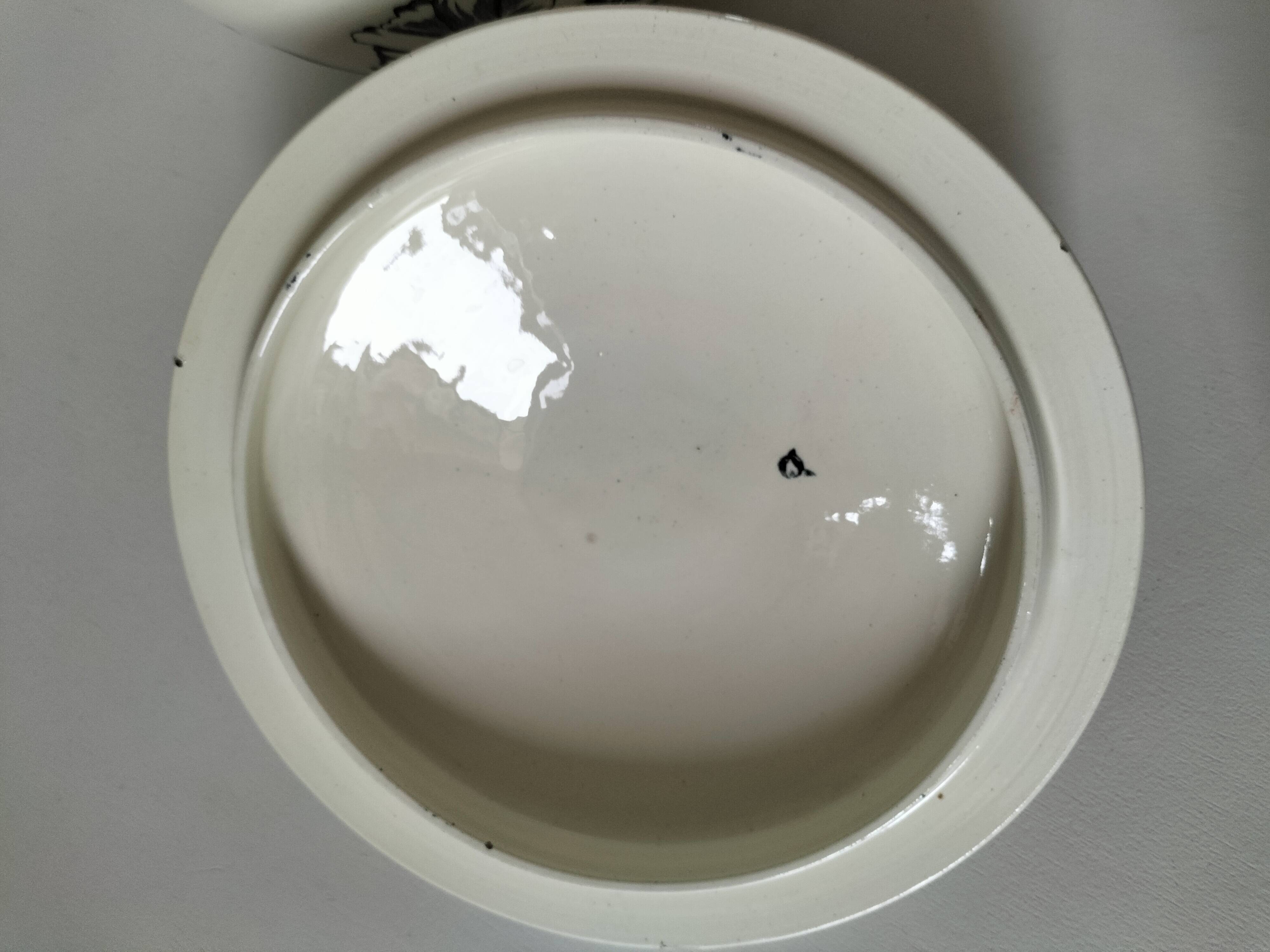 Lion Soup Tureen – Blue-grey Hollyhocks 1890-1920