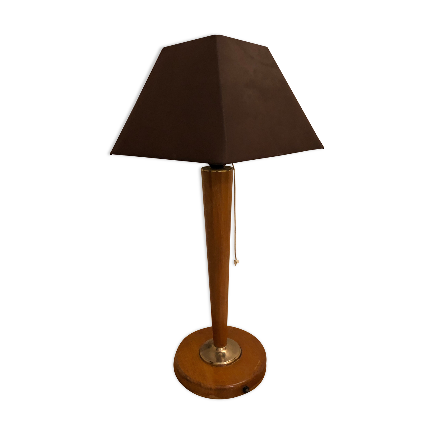 Vintage wooden foot lamp