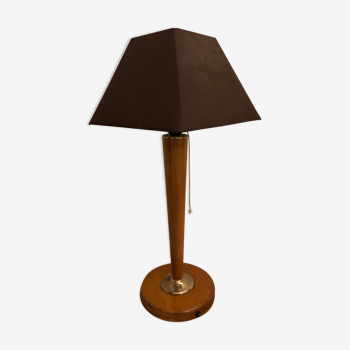 Lampe vintage pied en bois