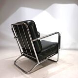 Fauteuil Art Déco en tube d'acier dans le goût de Gilbert Rhode Troy Sunshade, 1930