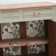 Antique art deco buffet in solid oak – pure lizard green & paint and natural wood – 121 cm