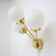 Space age sputnik brass wall lamps, 1970s, more pieces available