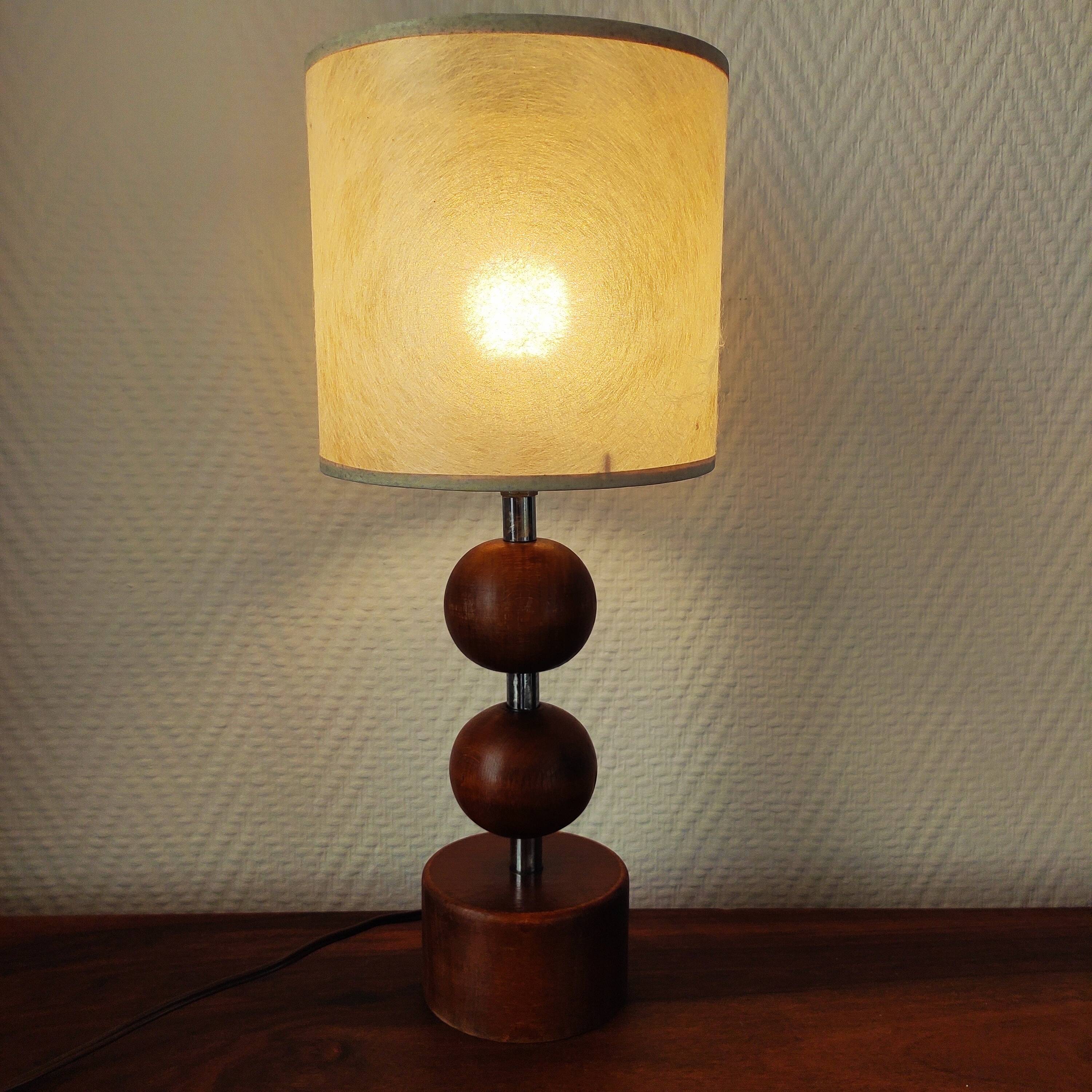 Scandinavian wooden lamp 1960