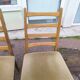 Set of 4 Scandinavian chairs in wood and fabric.