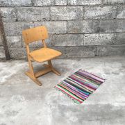 Series of 10 casala children's chairs in vintage light wood