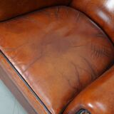 Vintage Dutch Cognac Colored Leather Club Chair, Set of 2