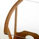Beautiful mid-century modern side table with magazine rack, made of ash woo