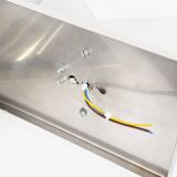 Set of three large sculptural vintage chrome metal wall lights