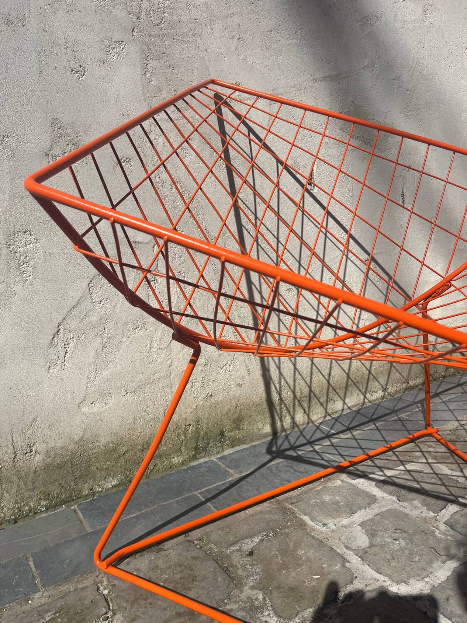 Orange lattice armchair
