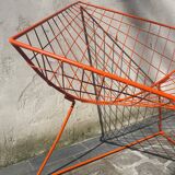 Orange lattice armchair