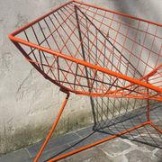 Orange lattice armchair