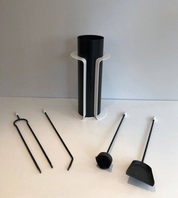 Nécessaire de feu laqué noir et blanc